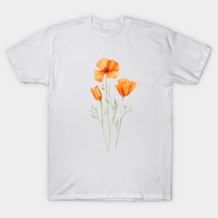 California orange poppies painting T-Shirt